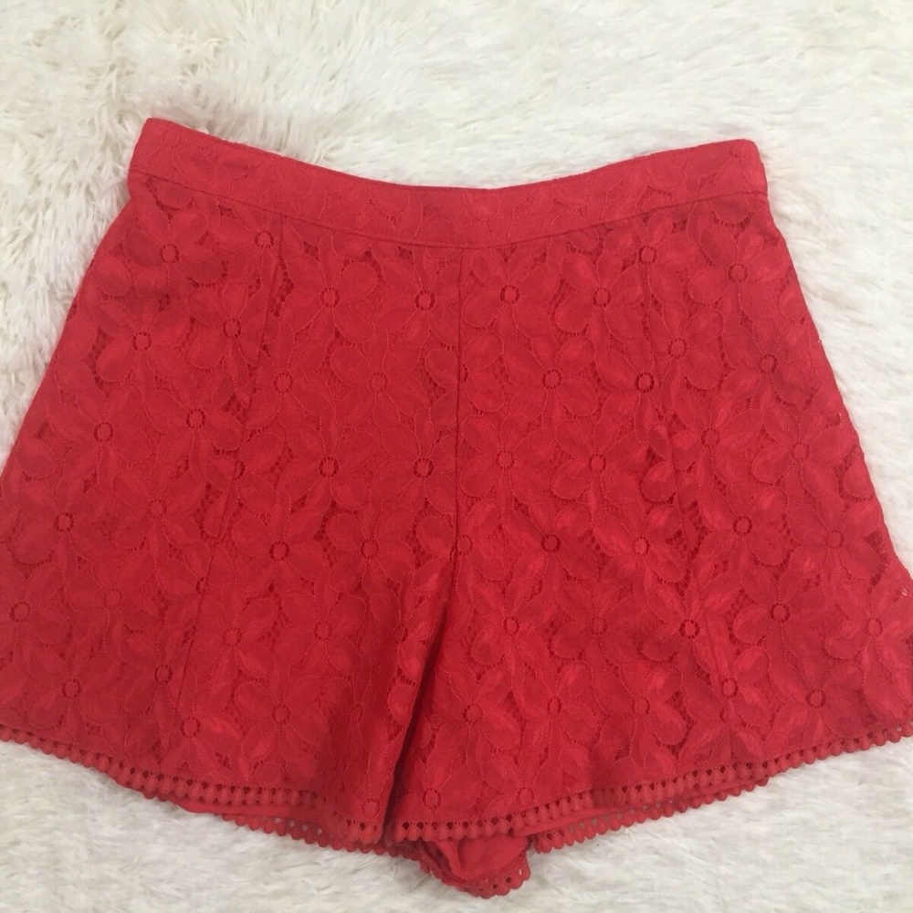 hollister loose red lace shorts